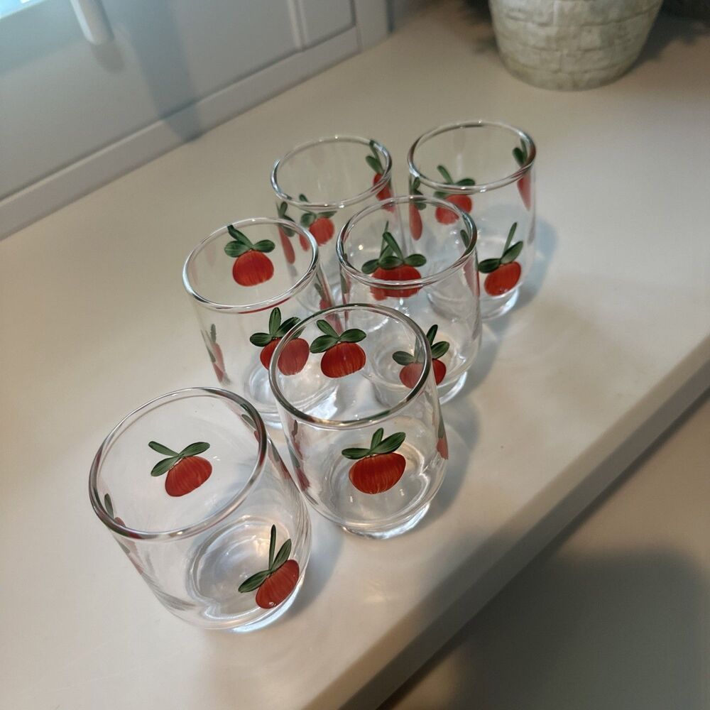 Vintage 7 Piece Set - Juice Pitcher/6 Glasses Hand Painted - Picture 10 of 10